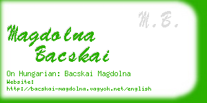 magdolna bacskai business card